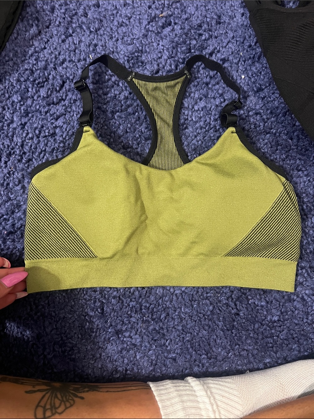 Auden Olive Green Racerback Sports Bra